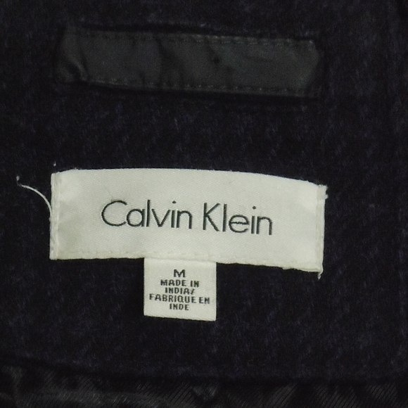 Calvin Klein Medium Double Lined Wool Blue Peacoat - Picture 13 of 15